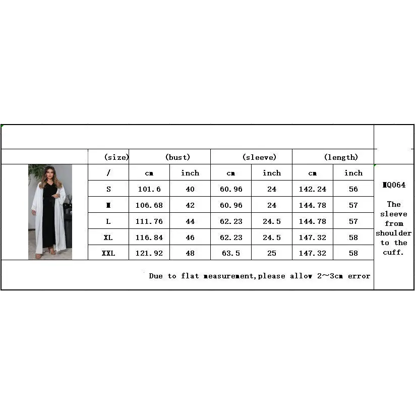 Muslim Cardigan Coat Chiffon Patchwork