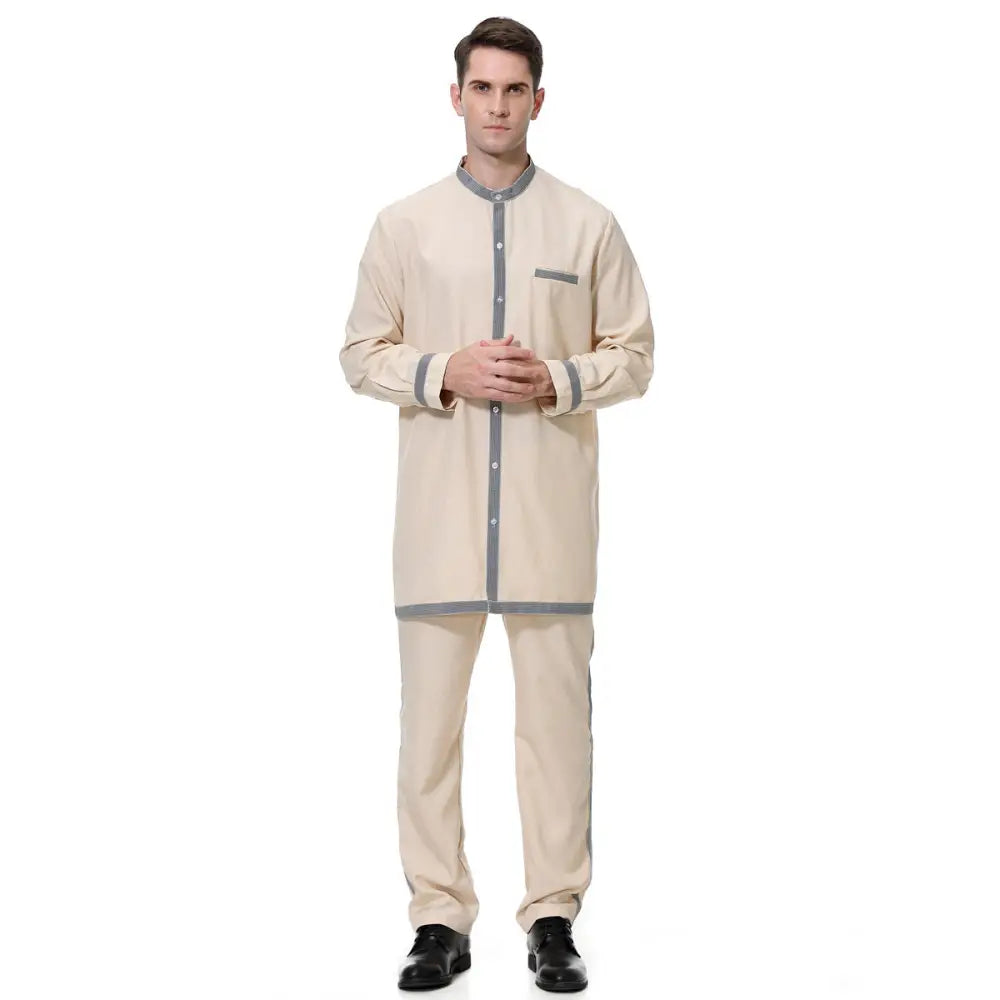 Muslim Men’s Robe Suit - Khaki / S