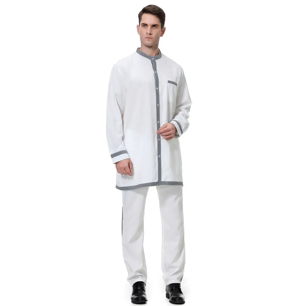 Muslim Men’s Robe Suit - White / S