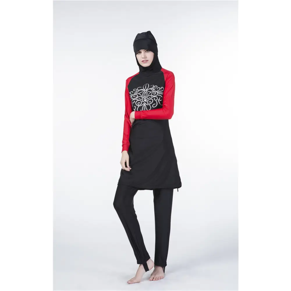 Muslim One Piece Swimsuit Women’s Long Sleeve Swimsuit - Black / S