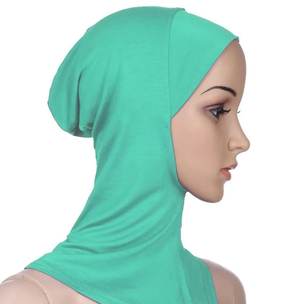 Muslim Soft Under Scarf Hat Cap Bone Bonnet Neck Cover - Cornflower blue