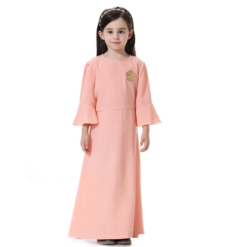 Muslim Southeast Asian Girl Long Skirt Dress - Pink / 90cm