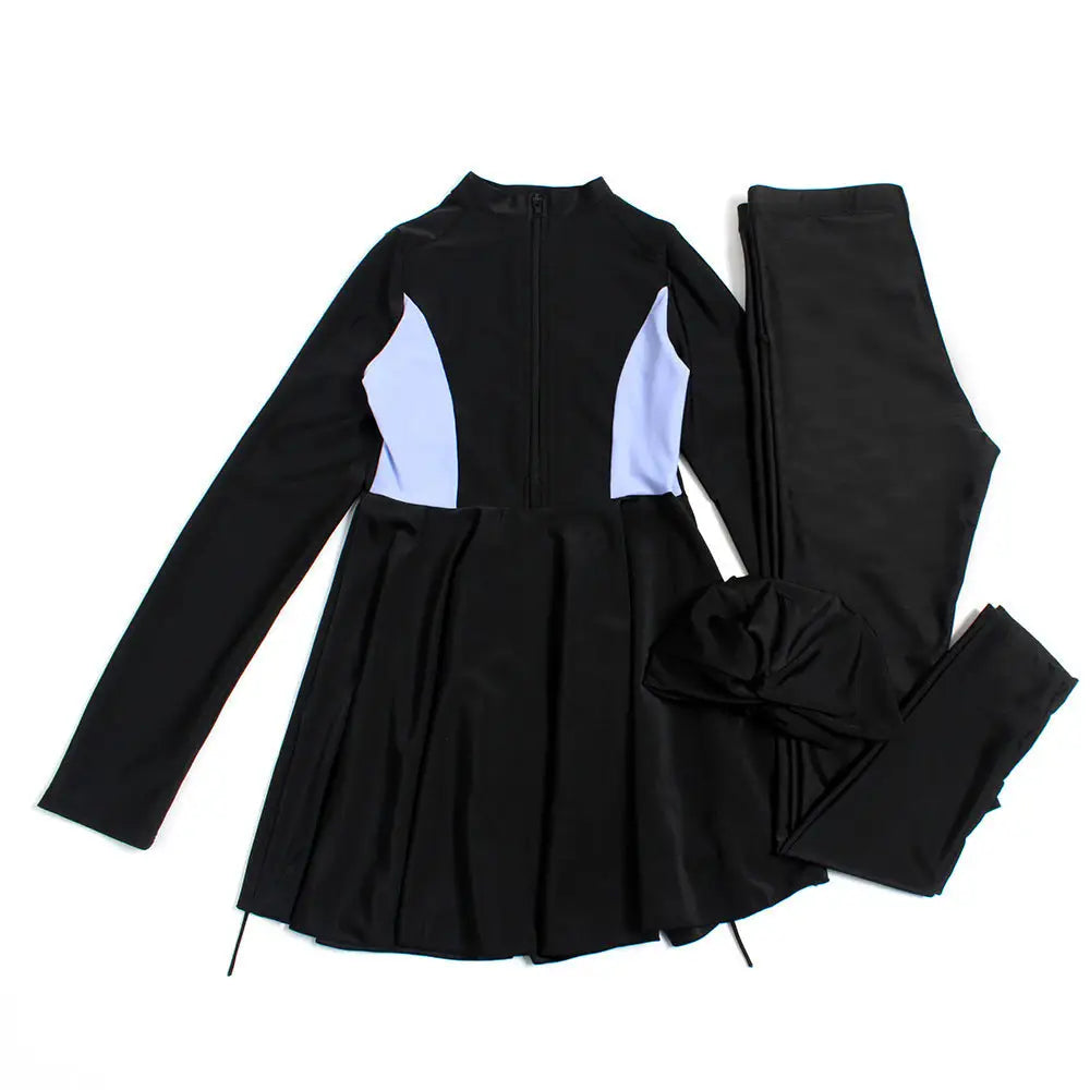 Muslim Swimsuit Women’s Three-piece Conservative - Black / S