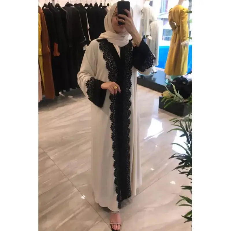 Muslim Women’s Lace Dress Cardigan Robe