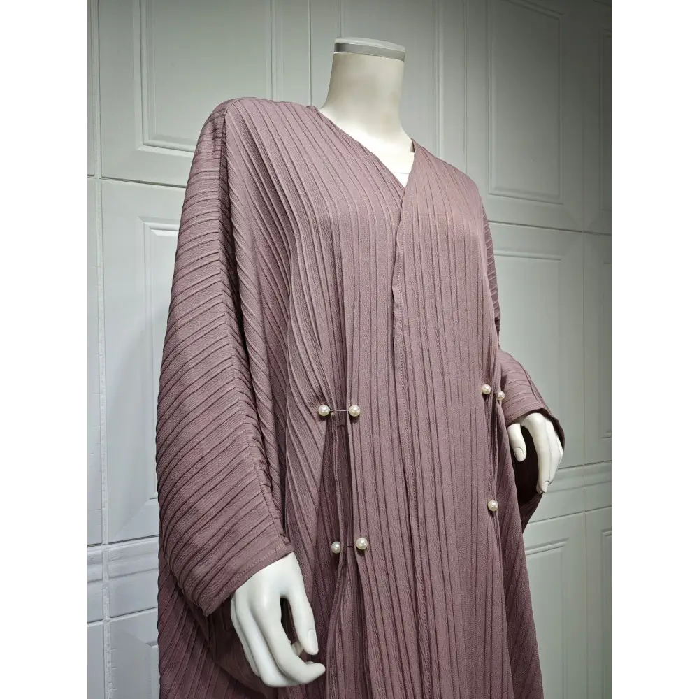 Muslim Women’s Wear Modest Modern Fashion Turkish Striped Casual Plus Size Abaya Cardigan Robe