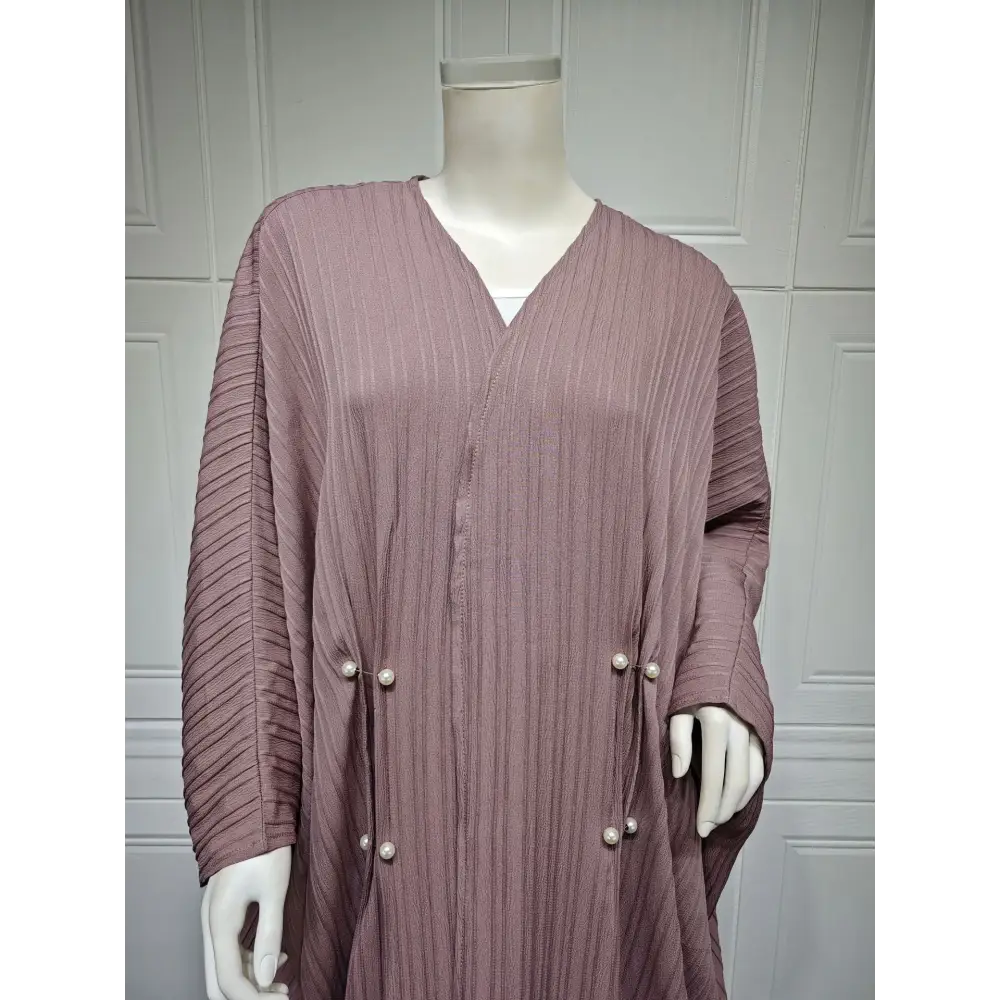 Muslim Women’s Wear Modest Modern Fashion Turkish Striped Casual Plus Size Abaya Cardigan Robe