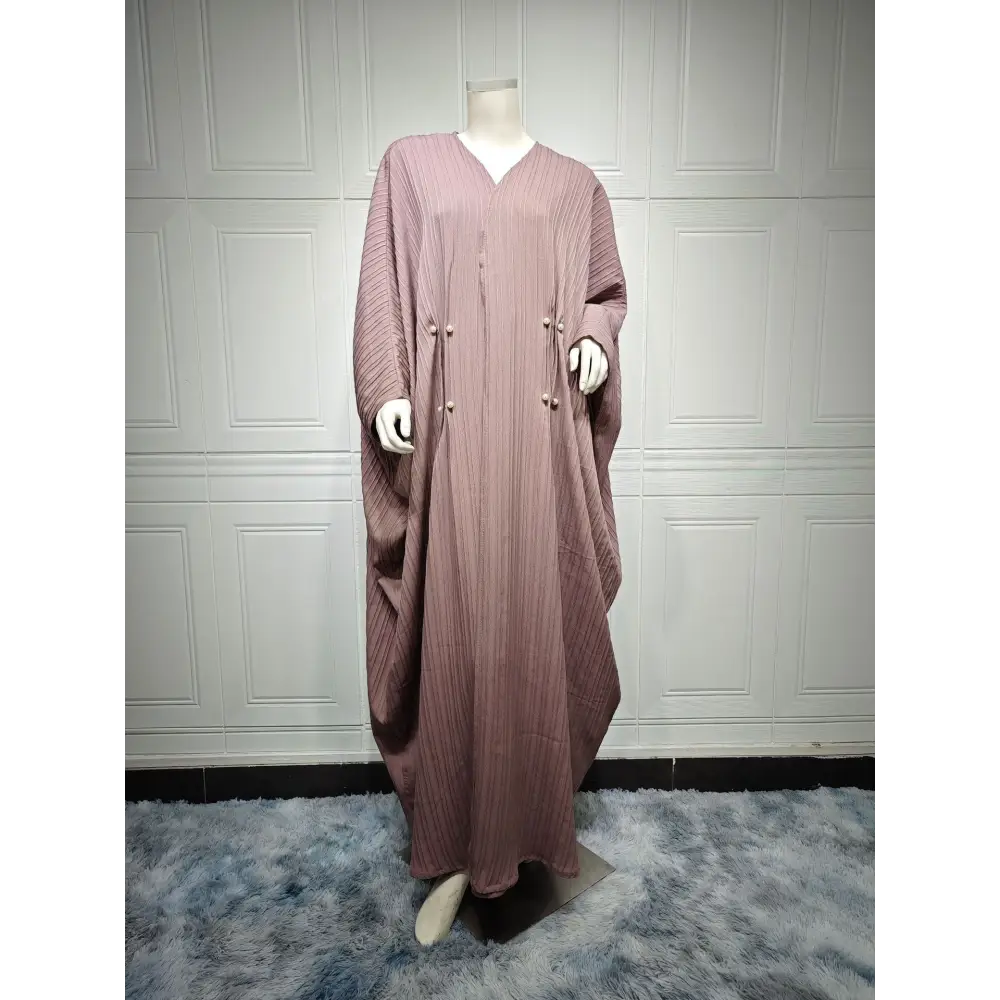 Muslim Women’s Wear Modest Modern Fashion Turkish Striped Casual Plus Size Abaya Cardigan Robe