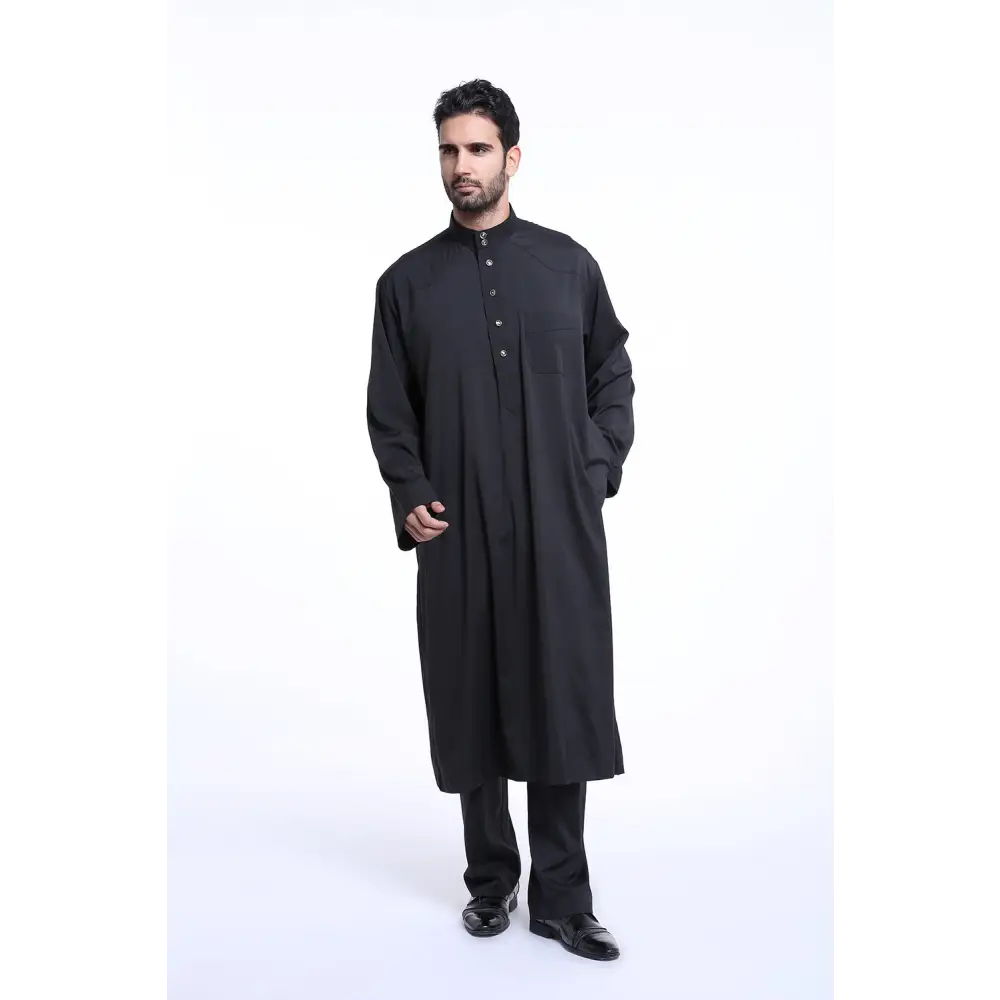 Muslims Arabia Mideast men’s robe suit TH805 - Black / L