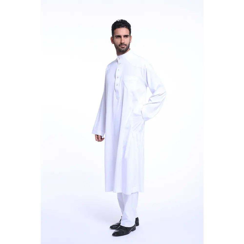 Muslims Arabia Mideast men’s robe suit TH805 - White / L