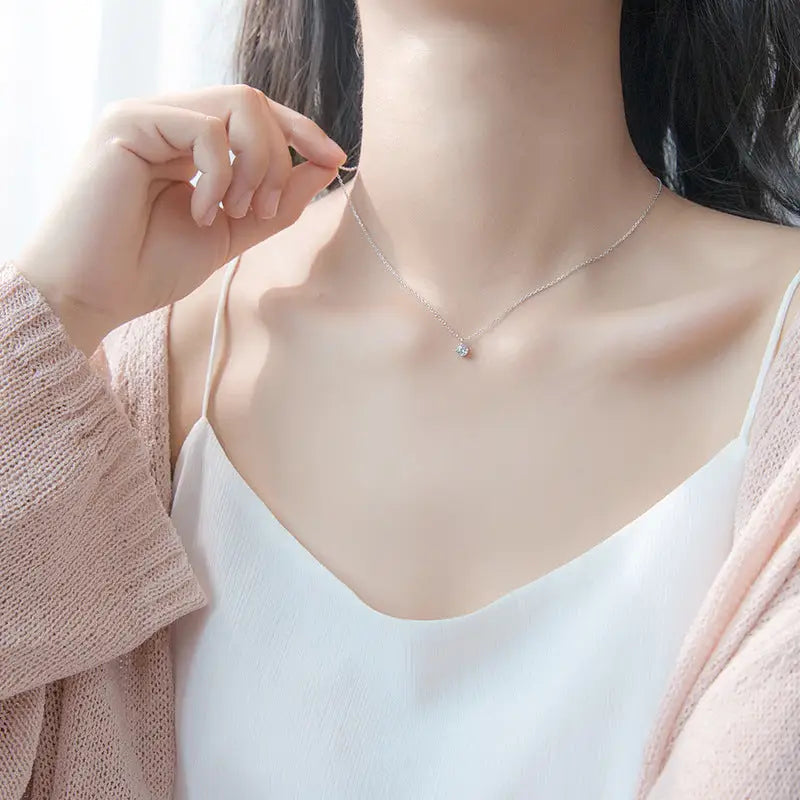 Necklace with Silver Necklace - Silver
