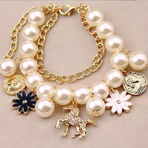 Pearl Flower Bracelet Jewelry - White