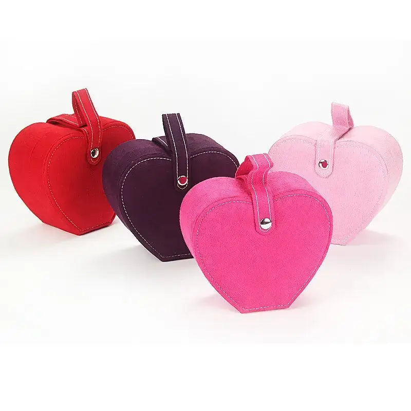 Boîte à bijoux portable en forme de cœur pour cadeau d'anniversaire