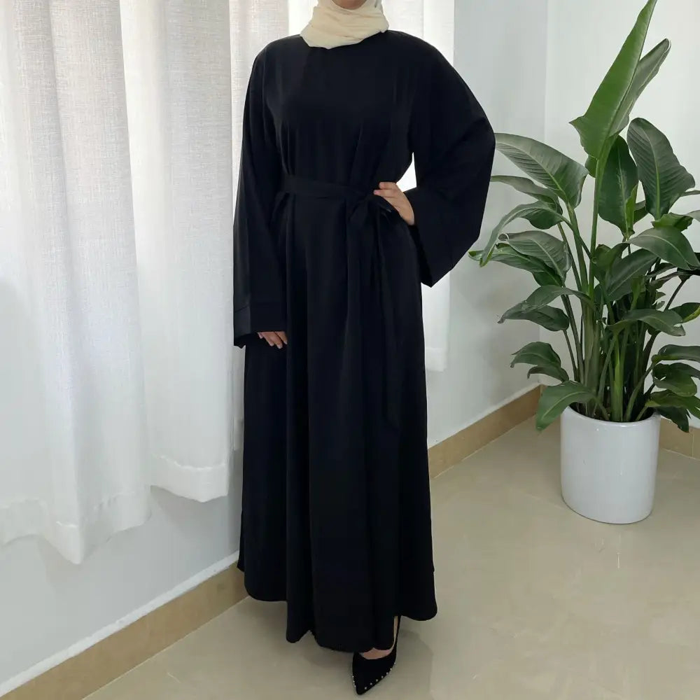 Robe Plus Size Muslim Dress - Black / S