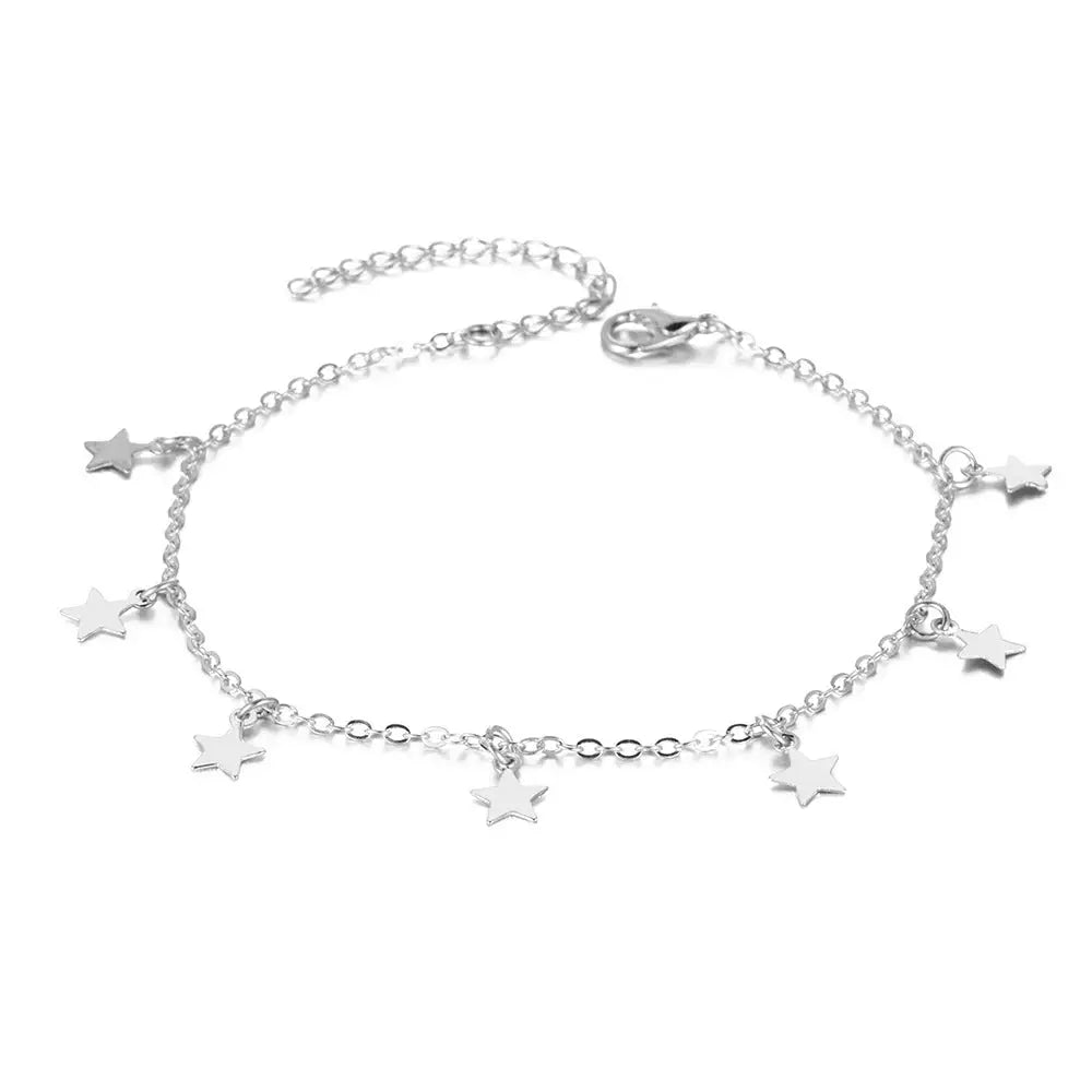 Simple Star Fashion Anklet Jewelry - Silver