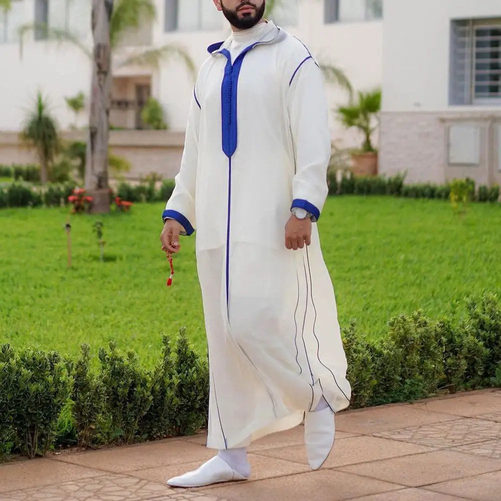 Slim-fit White Muslim Robe Shirt