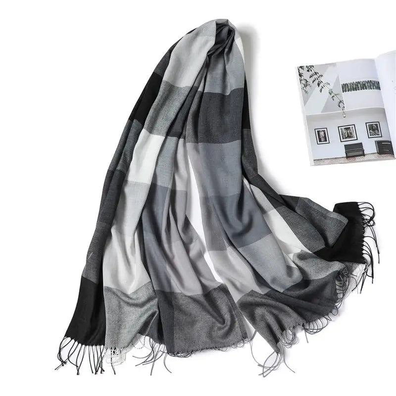 Thin Fashion Fringe Versatile Decorative Turban Scarf - WT12Color / 200x70cm