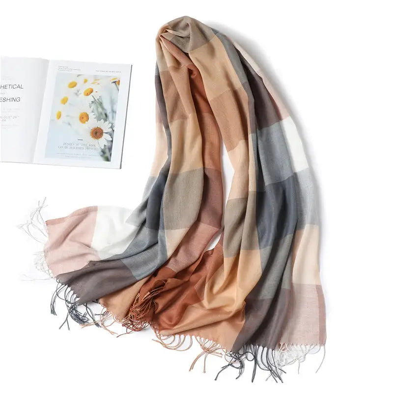 Thin Fashion Fringe Versatile Decorative Turban Scarf - WT13Color / 200x70cm