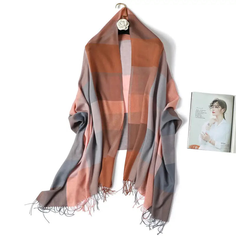 Thin Fashion Fringe Versatile Decorative Turban Scarf - WT14Color / 200x70cm