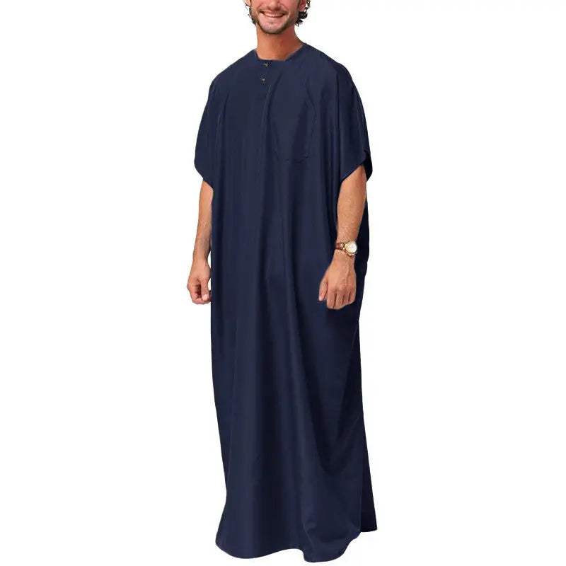 Tuxedo Malaysian Man Shirt Muslim Robe - Blue / S