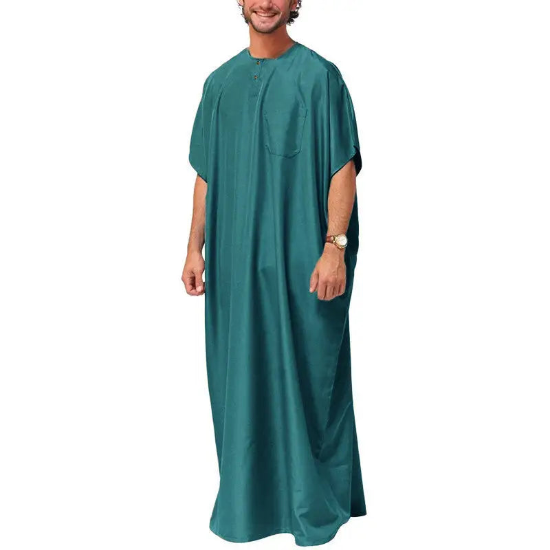 Tuxedo Malaysian Man Shirt Muslim Robe - Green / S