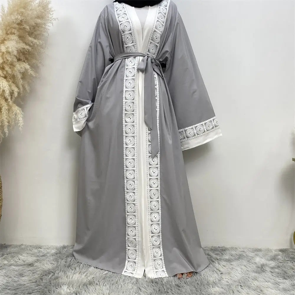 Women’s Fashion Patchwork Lace Muslim Robe