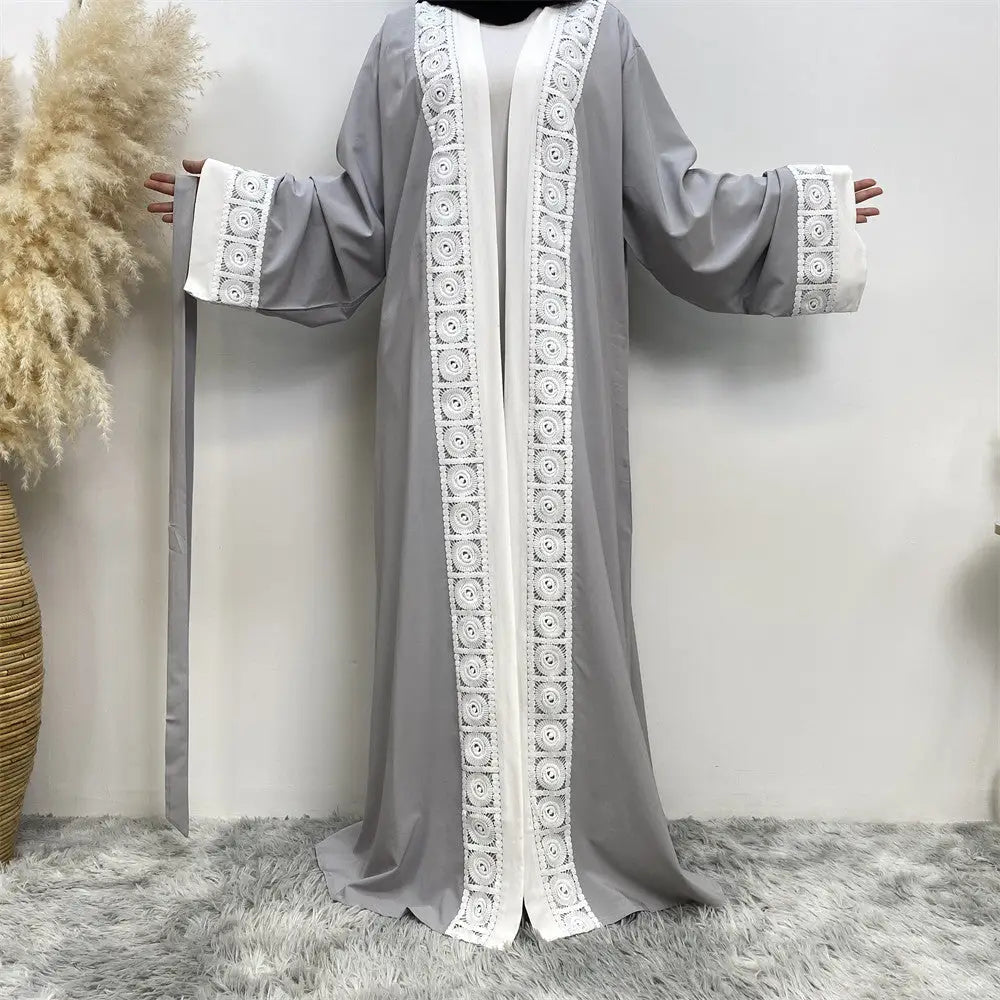 Women’s Fashion Patchwork Lace Muslim Robe