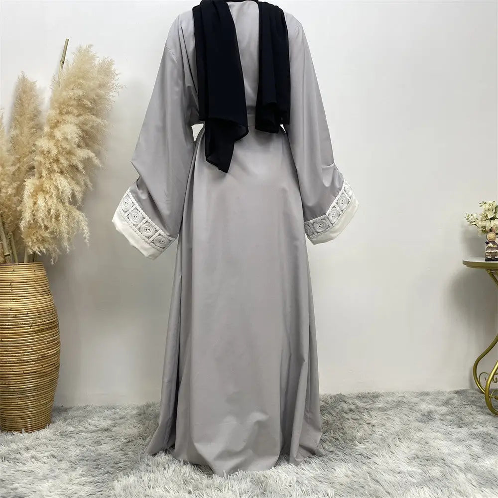 Women’s Fashion Patchwork Lace Muslim Robe