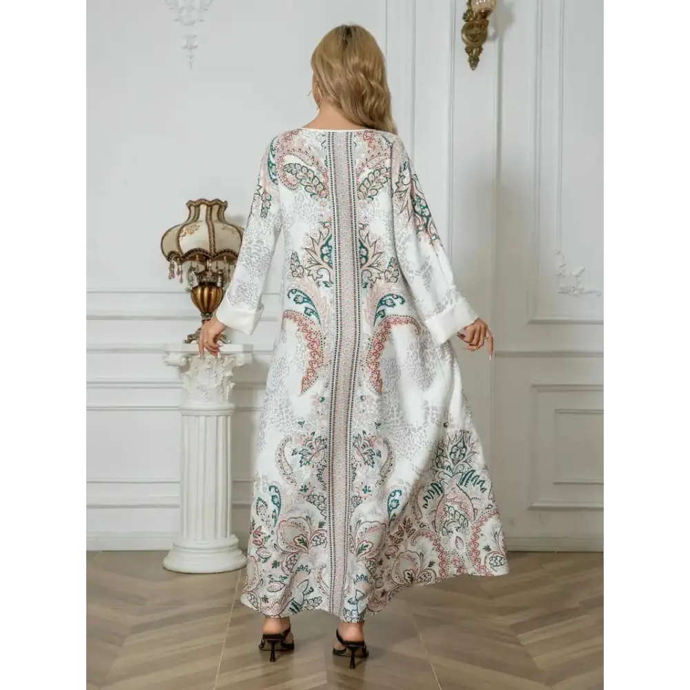 Women’s Leopard Print Long Kaftan Dress - 4
