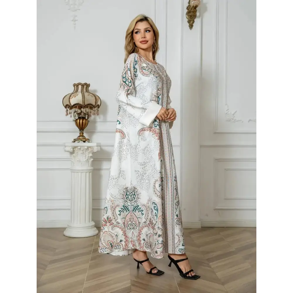Women’s Leopard Print Long Kaftan Dress - 4