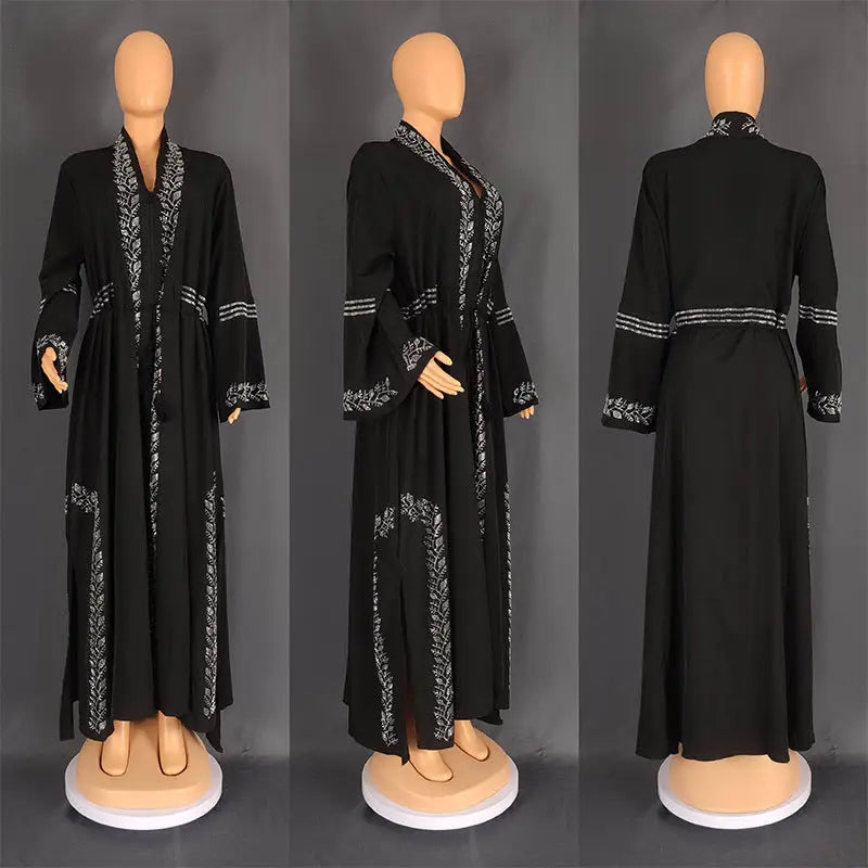 Women’s Muslim Robe Arabic Gown - Black / L