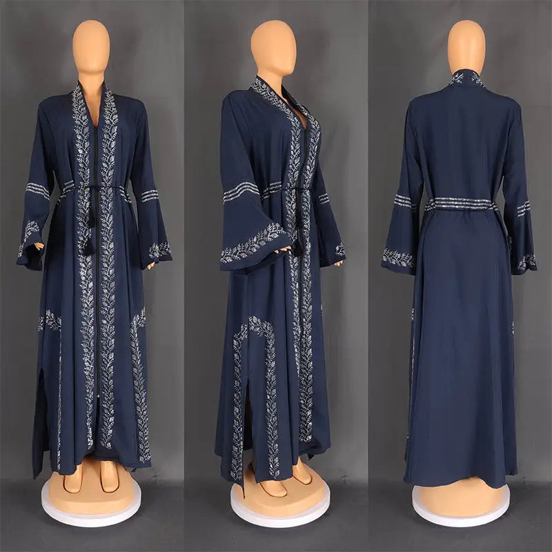 Women’s Muslim Robe Arabic Gown - Blue / L