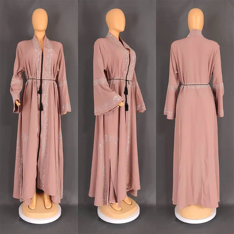 Women’s Muslim Robe Arabic Gown - Pink / L