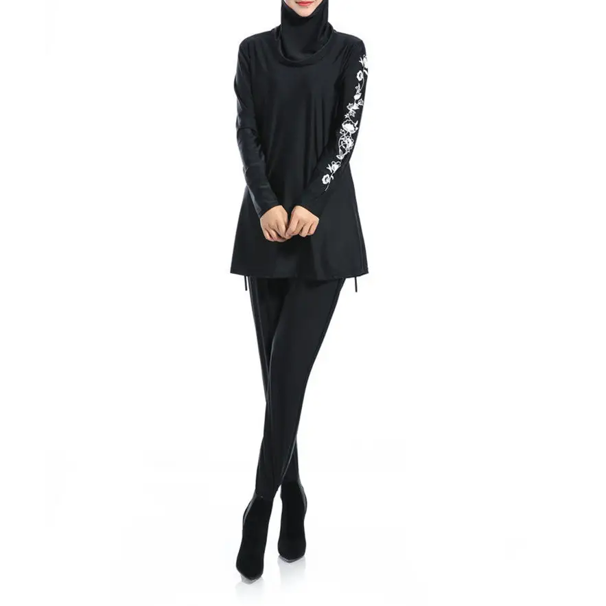 Women’s Solid Color Nylon Swimsuit - Black / S