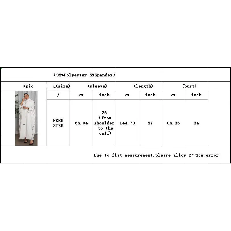 Women’s White Patchwork Plus Size Women’s Abaya Robe - White / Average Size