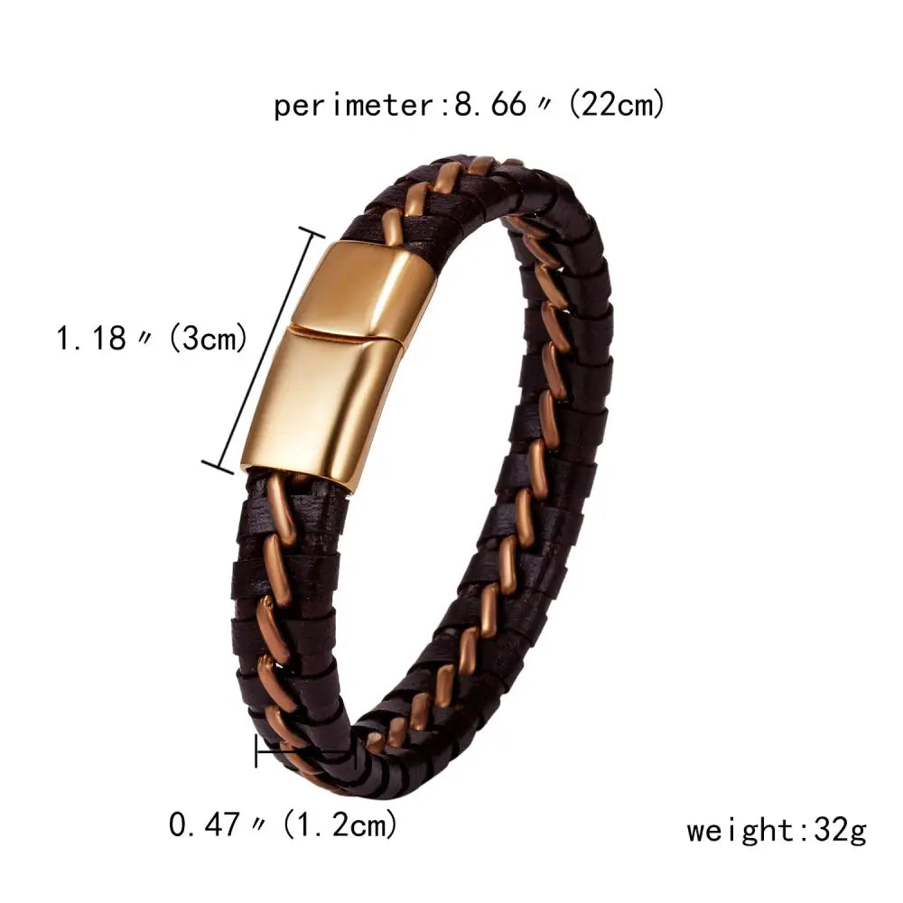 Woven leather bracelets for men - Silver